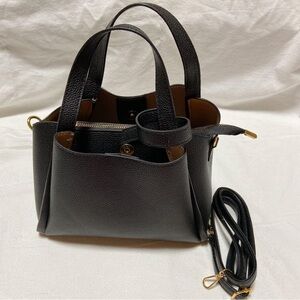Elegant Black Leather Tote Bag
